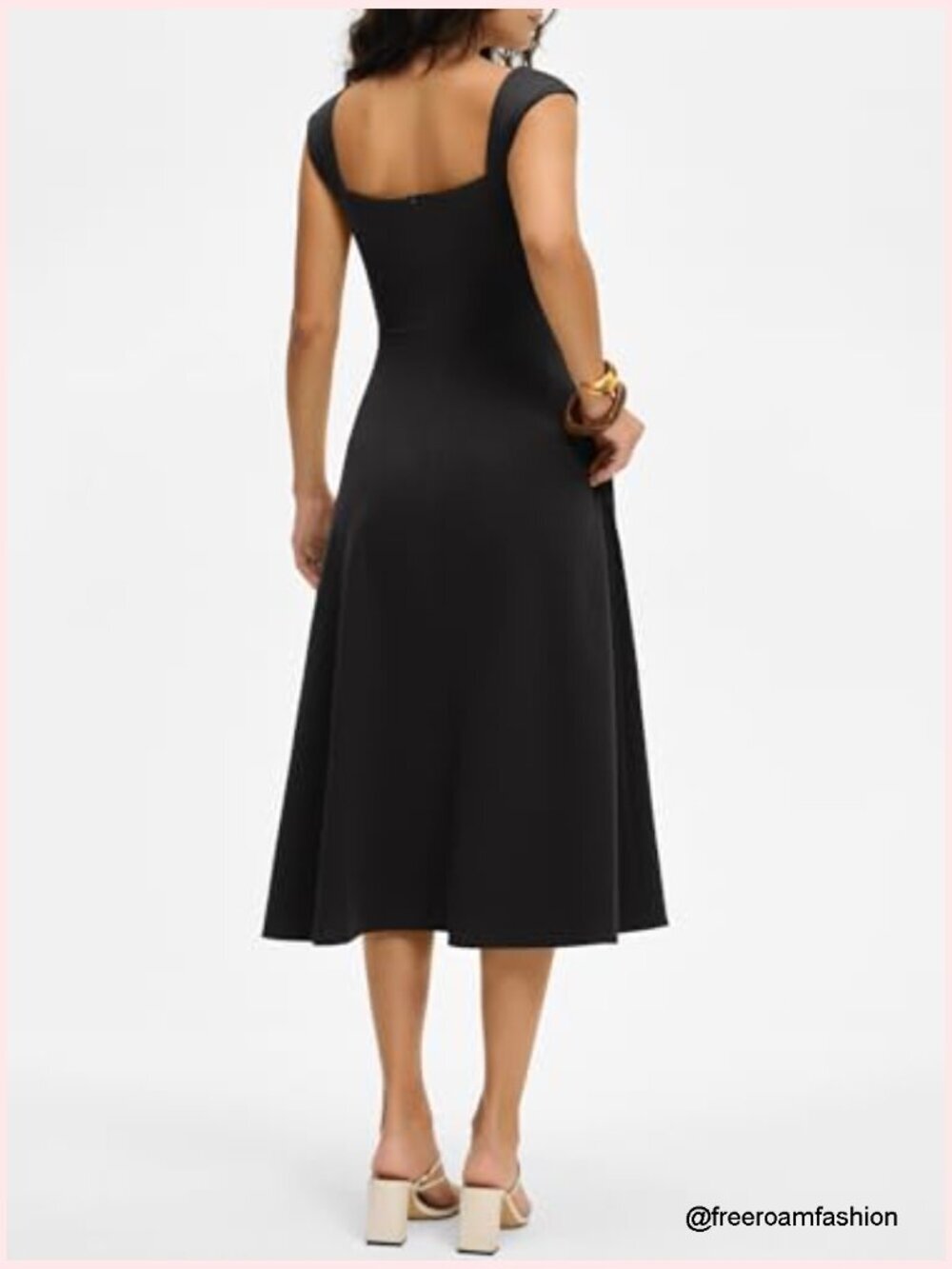 Sleeveless Sweetheart Neck Midi Dress with Pockets for Formal Wedding Guest - Picture 6 of 7